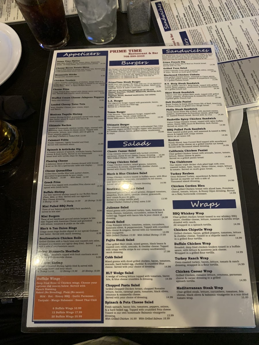Prime Time Restaurant Menu - Image 5